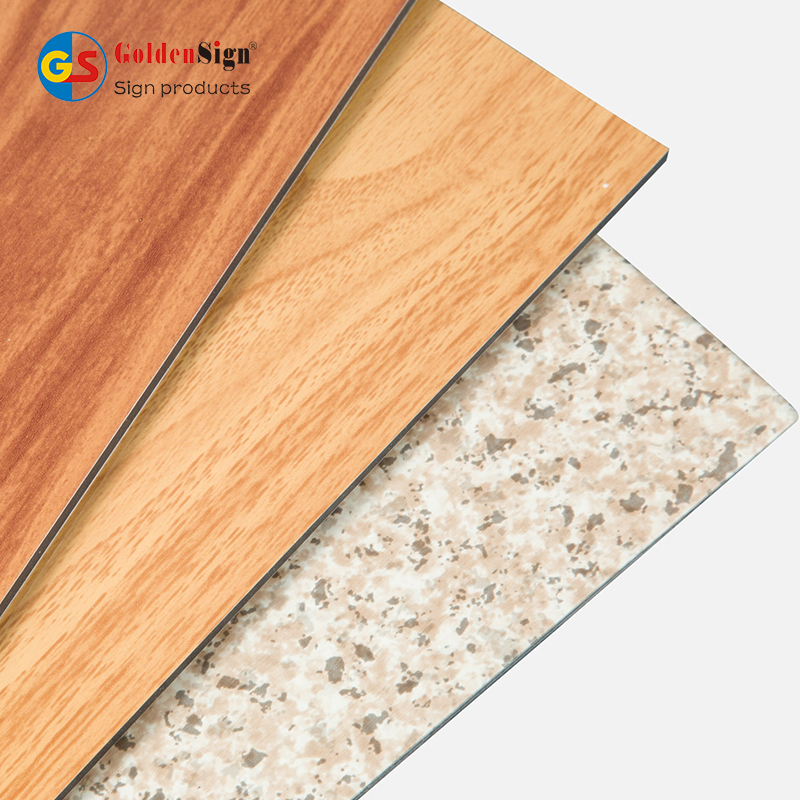 Muundo wa mbao wa Goldensign ACP Aluminium Composite sandwich paneli